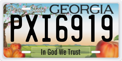 GA license plate PXI6919