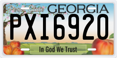 GA license plate PXI6920