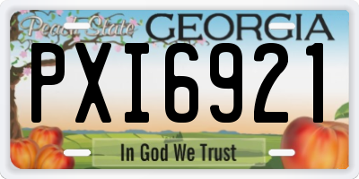 GA license plate PXI6921