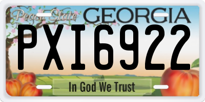 GA license plate PXI6922
