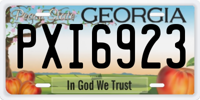 GA license plate PXI6923