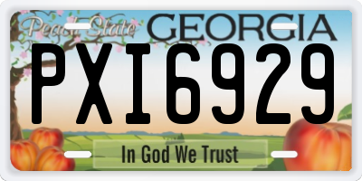 GA license plate PXI6929