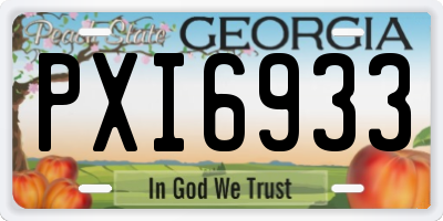 GA license plate PXI6933