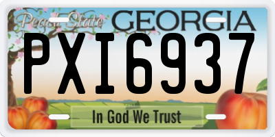 GA license plate PXI6937