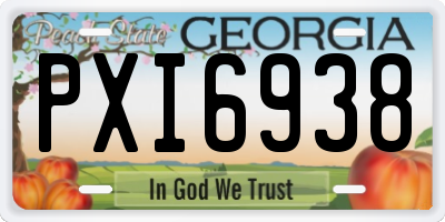 GA license plate PXI6938