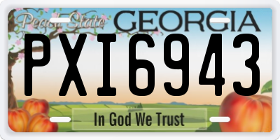GA license plate PXI6943