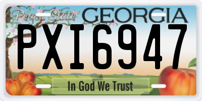 GA license plate PXI6947