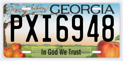 GA license plate PXI6948