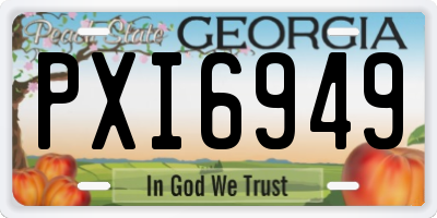 GA license plate PXI6949