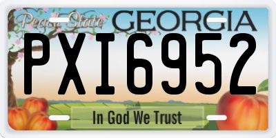 GA license plate PXI6952