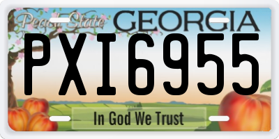 GA license plate PXI6955