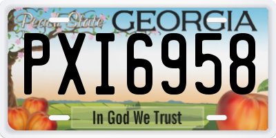 GA license plate PXI6958