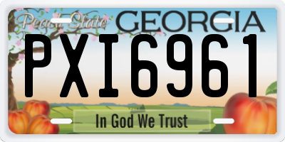 GA license plate PXI6961