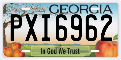 GA license plate PXI6962