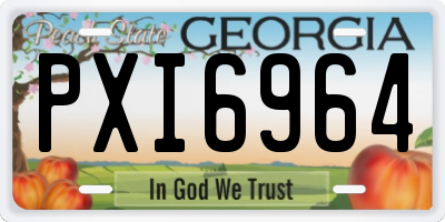 GA license plate PXI6964