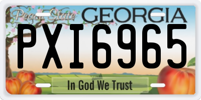 GA license plate PXI6965