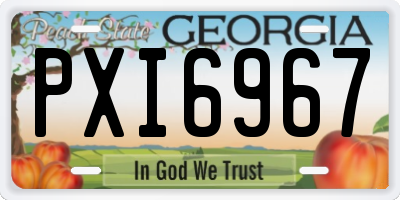 GA license plate PXI6967