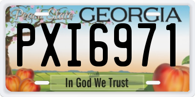 GA license plate PXI6971
