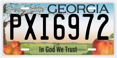 GA license plate PXI6972