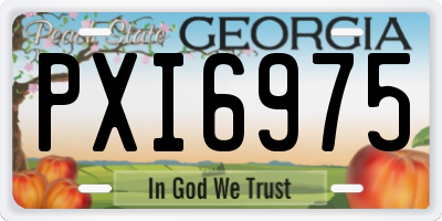 GA license plate PXI6975