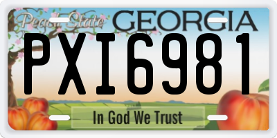 GA license plate PXI6981