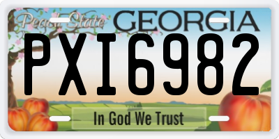 GA license plate PXI6982