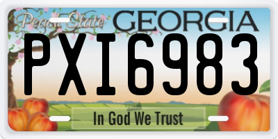 GA license plate PXI6983
