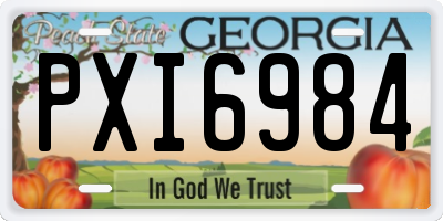 GA license plate PXI6984