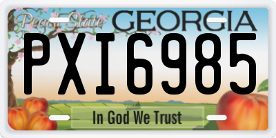 GA license plate PXI6985