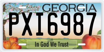 GA license plate PXI6987