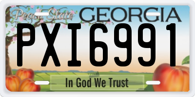 GA license plate PXI6991