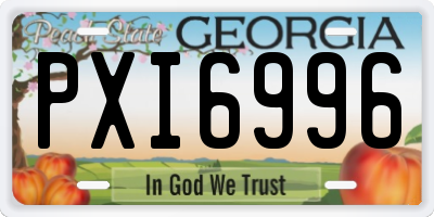 GA license plate PXI6996
