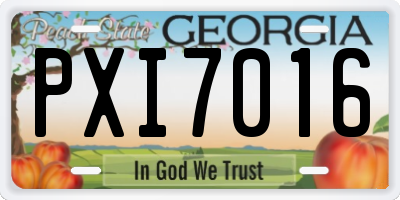 GA license plate PXI7016