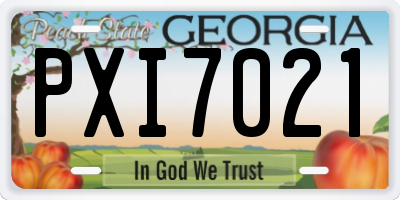GA license plate PXI7021