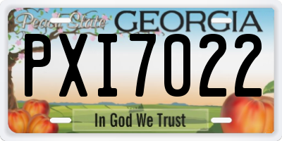 GA license plate PXI7022