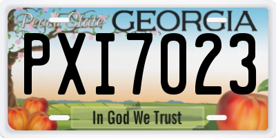 GA license plate PXI7023