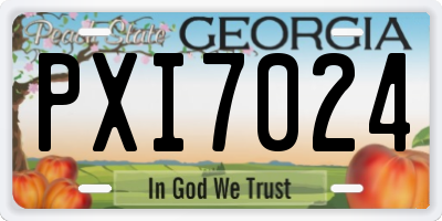 GA license plate PXI7024