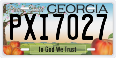 GA license plate PXI7027