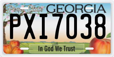 GA license plate PXI7038