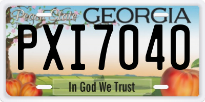 GA license plate PXI7040