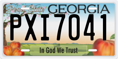 GA license plate PXI7041