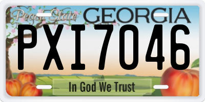 GA license plate PXI7046