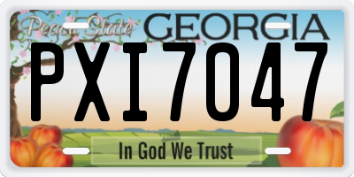 GA license plate PXI7047