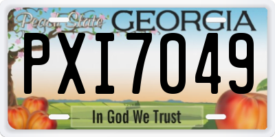 GA license plate PXI7049