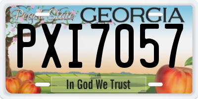 GA license plate PXI7057