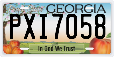 GA license plate PXI7058