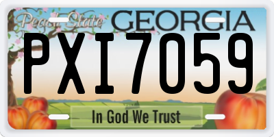 GA license plate PXI7059