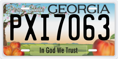 GA license plate PXI7063