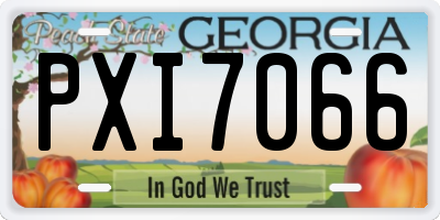 GA license plate PXI7066