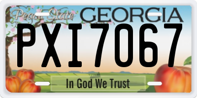 GA license plate PXI7067